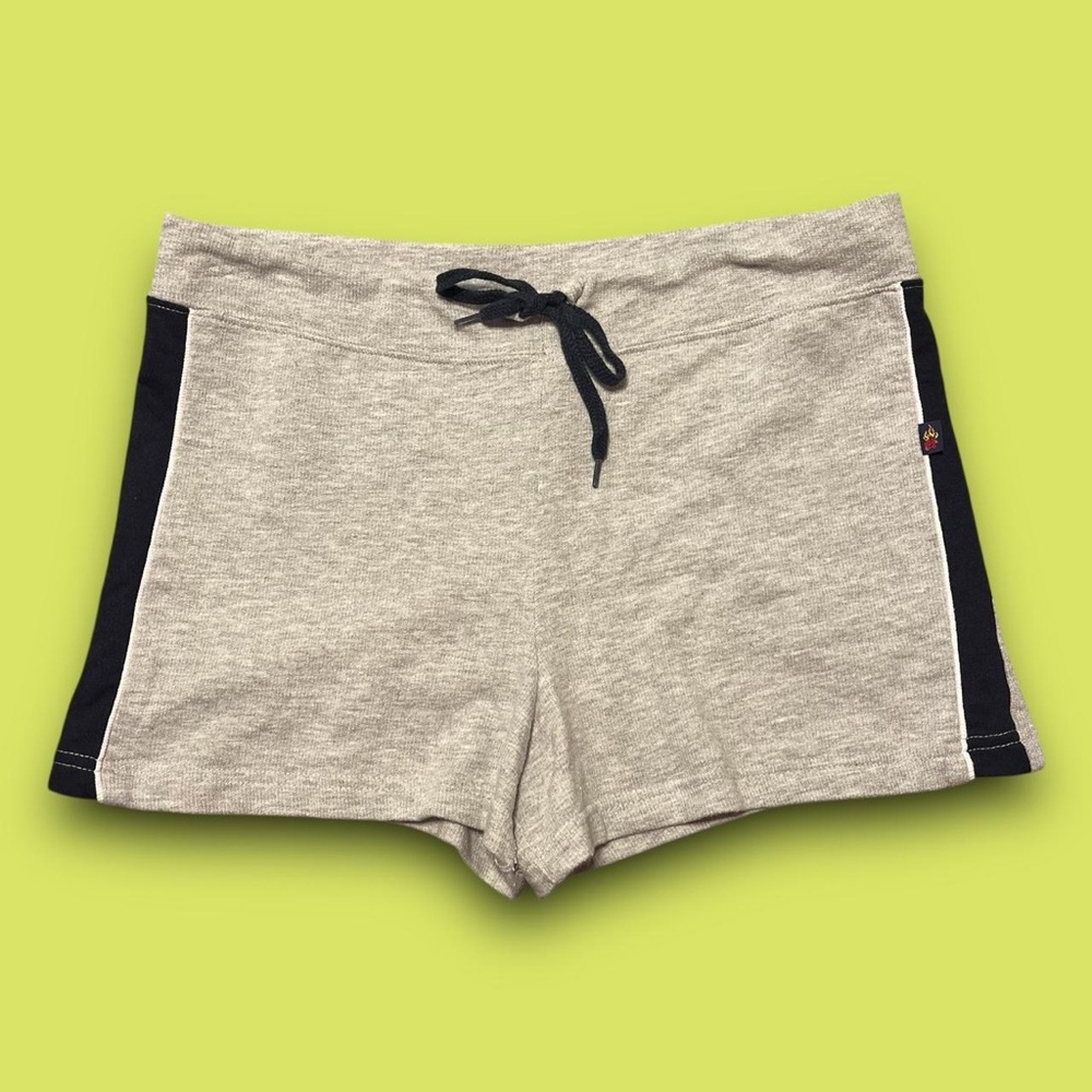 Y2K Grey Mini Sweat Shorts Size Medium Workout Blokette Sporty